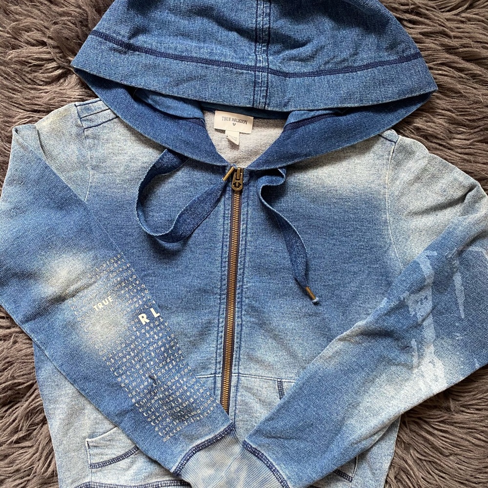 True Religion Cropped Hoodie